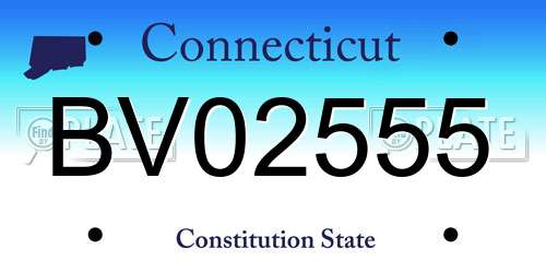 BV02555 Connecticut License Plate