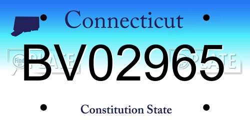 BV02965 Connecticut License Plate