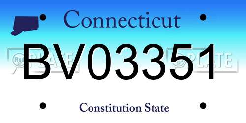 BV03351 Connecticut License Plate