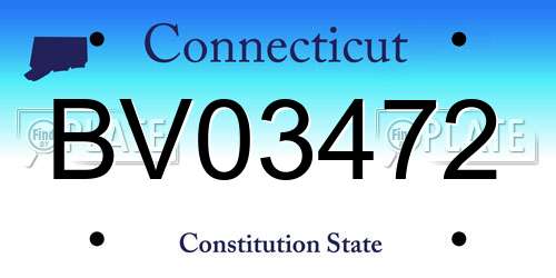 BV03472 Connecticut License Plate