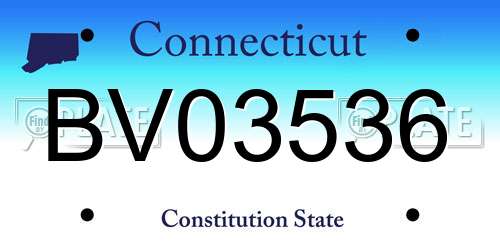 BV03536 Connecticut License Plate