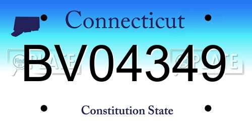 BV04349 Connecticut License Plate