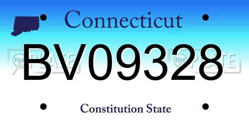 BV09328 Connecticut License Plate