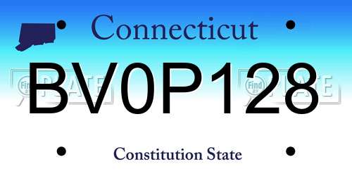 BV0P128 Connecticut License Plate