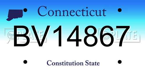 BV14867 Connecticut License Plate