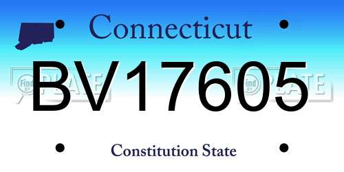 BV17605 Connecticut License Plate