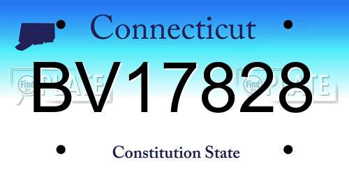 BV17828 Connecticut License Plate
