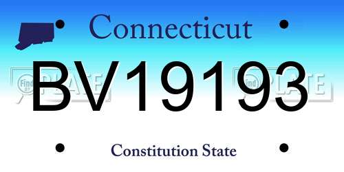BV19193 Connecticut License Plate