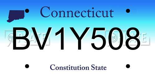 BV1Y508 Connecticut License Plate