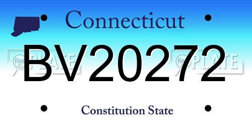 BV20272 Connecticut License Plate