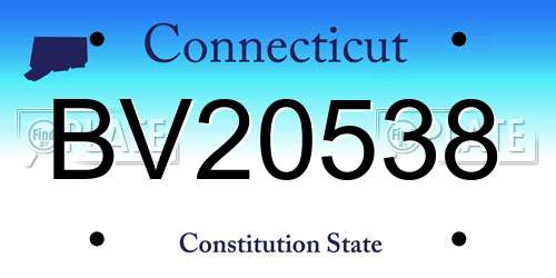 BV20538 Connecticut License Plate