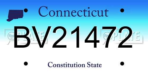 BV21472 Connecticut License Plate