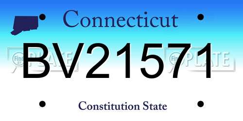 BV21571 Connecticut License Plate