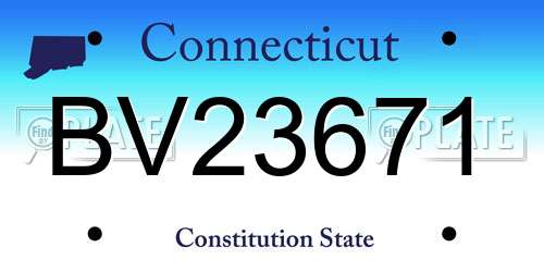 BV23671 Connecticut License Plate