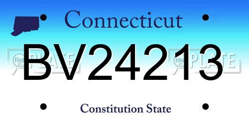 BV24213 Connecticut License Plate