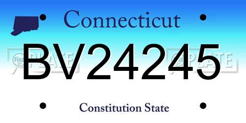 BV24245 Connecticut License Plate