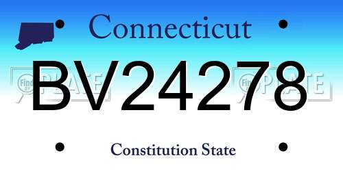 BV24278 Connecticut License Plate
