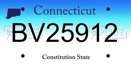 BV25912 Connecticut License Plate