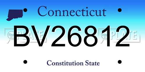BV26812 Connecticut License Plate