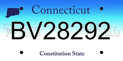 BV28292 Connecticut License Plate