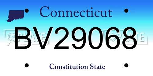 BV29068 Connecticut License Plate