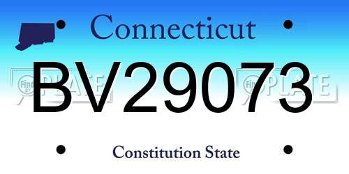 BV29073 Connecticut License Plate