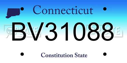 BV31088 Connecticut License Plate