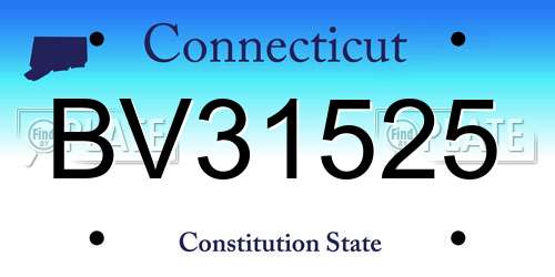 BV31525 license plate in CT state
