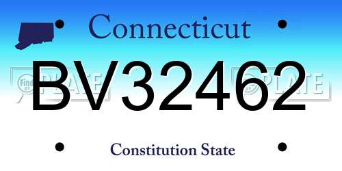 BV32462 Connecticut License Plate