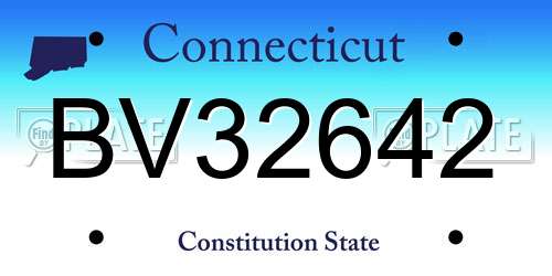 BV32642 Connecticut License Plate