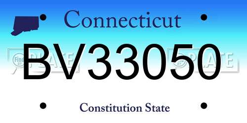 BV33050 Connecticut License Plate