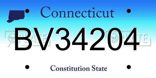 BV34204 Connecticut License Plate