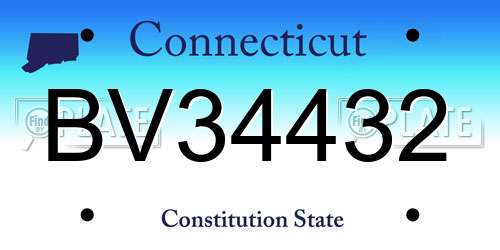 BV34432 Connecticut License Plate