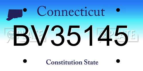 BV35145 Connecticut License Plate