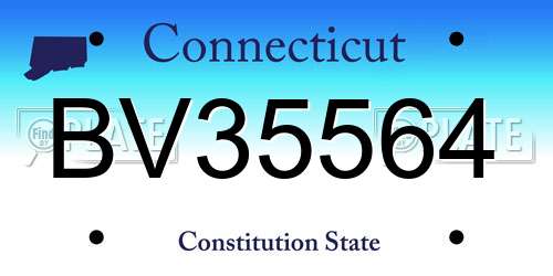 BV35564 Connecticut License Plate