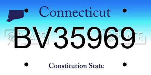 BV35969 Connecticut License Plate