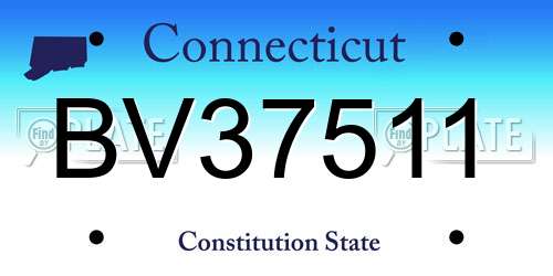 BV37511 Connecticut License Plate