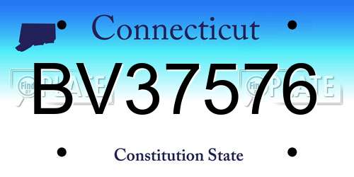 BV37576 Connecticut License Plate