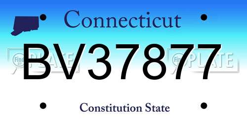 BV37877 Connecticut License Plate