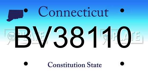 BV38110 Connecticut License Plate