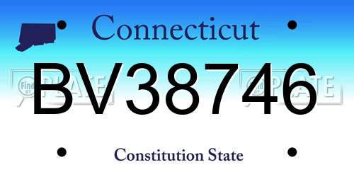 BV38746 Connecticut License Plate