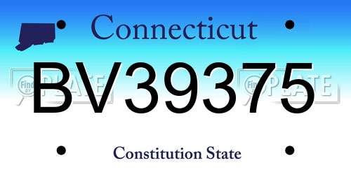 BV39375 Connecticut License Plate