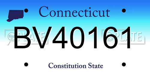BV40161 Connecticut License Plate