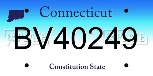 BV40249 Connecticut License Plate