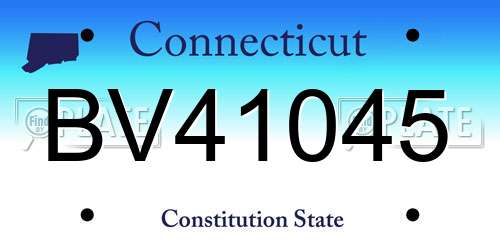 BV41045 Connecticut License Plate