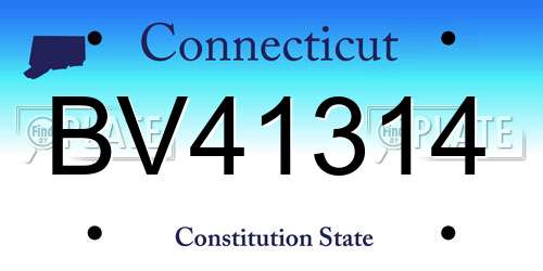 BV41314 Connecticut License Plate