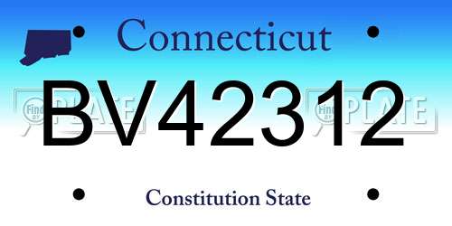 BV42312 Connecticut License Plate