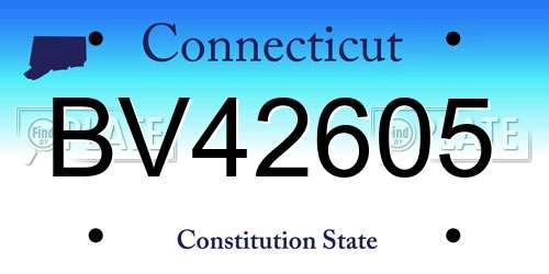BV42605 Connecticut License Plate