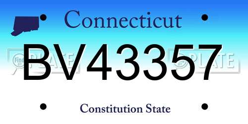 BV43357 Connecticut License Plate