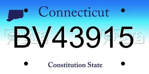BV43915 Connecticut License Plate